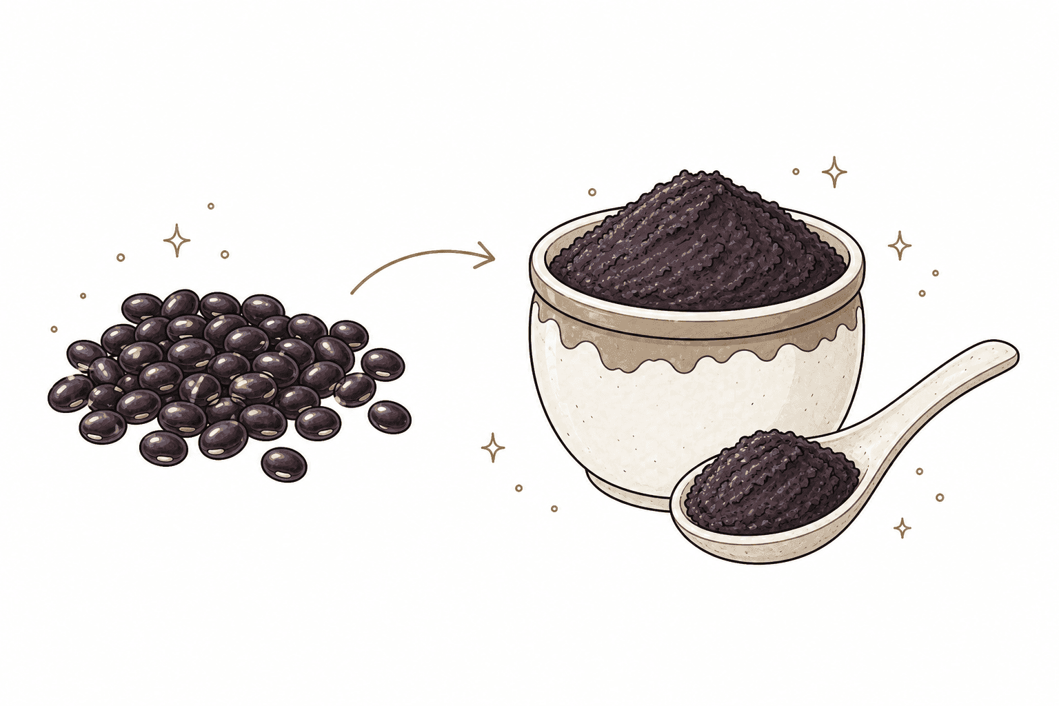 Illustration of Black Bean Miso