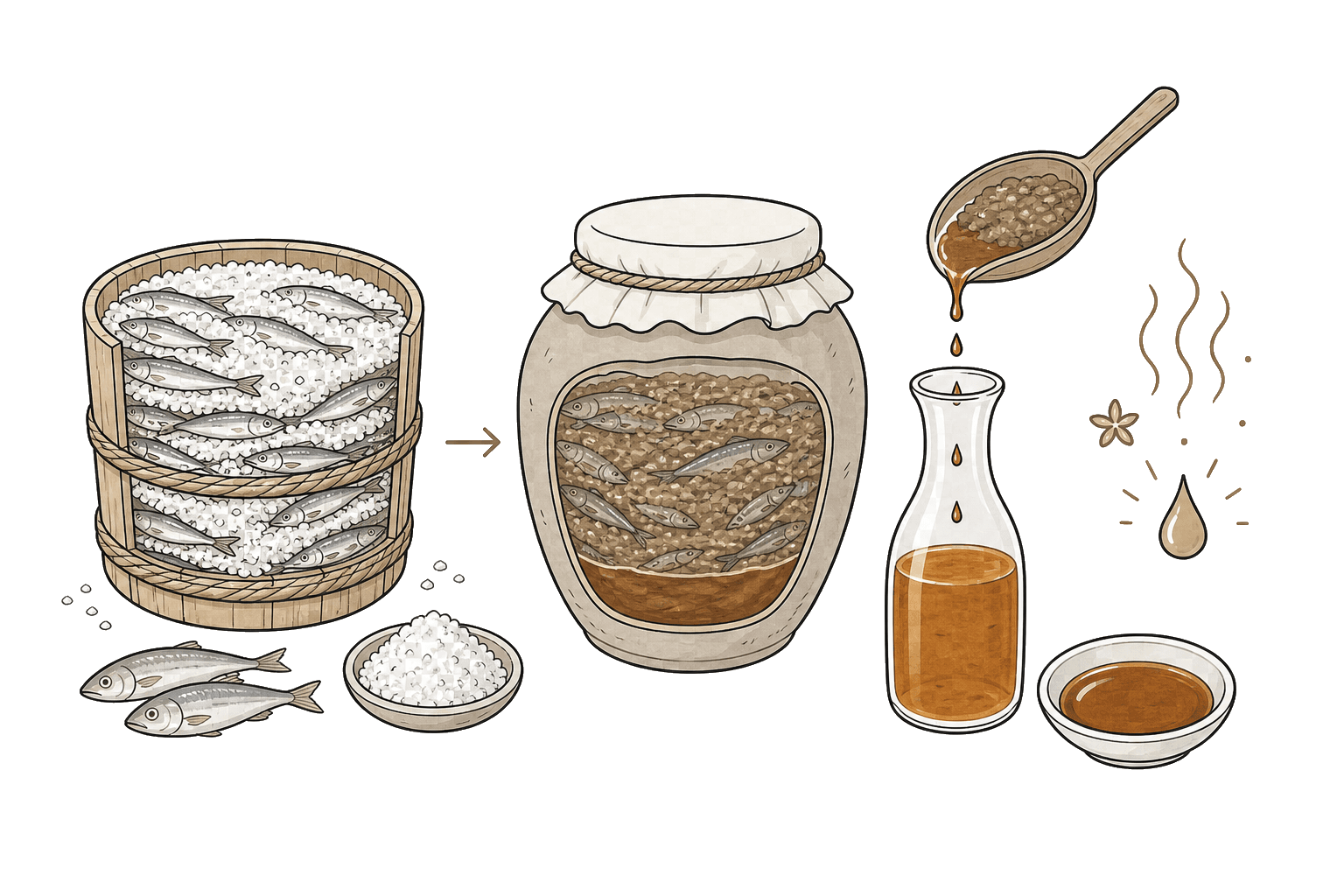 Illustration of Fish Sauce (Gyosho)