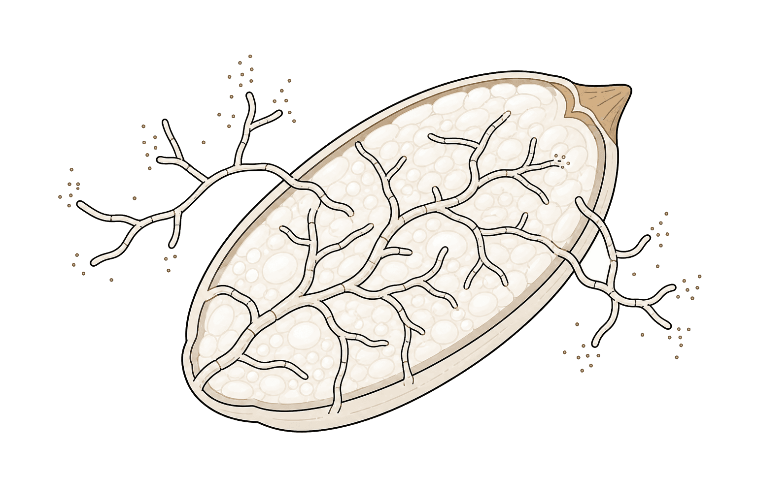 Illustration of Hypha (pl. Hyphae)