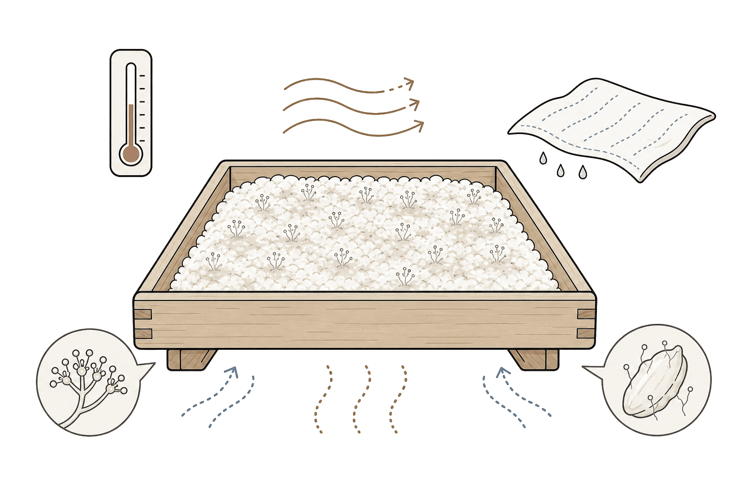 Illustration of Seikiku (Koji making)