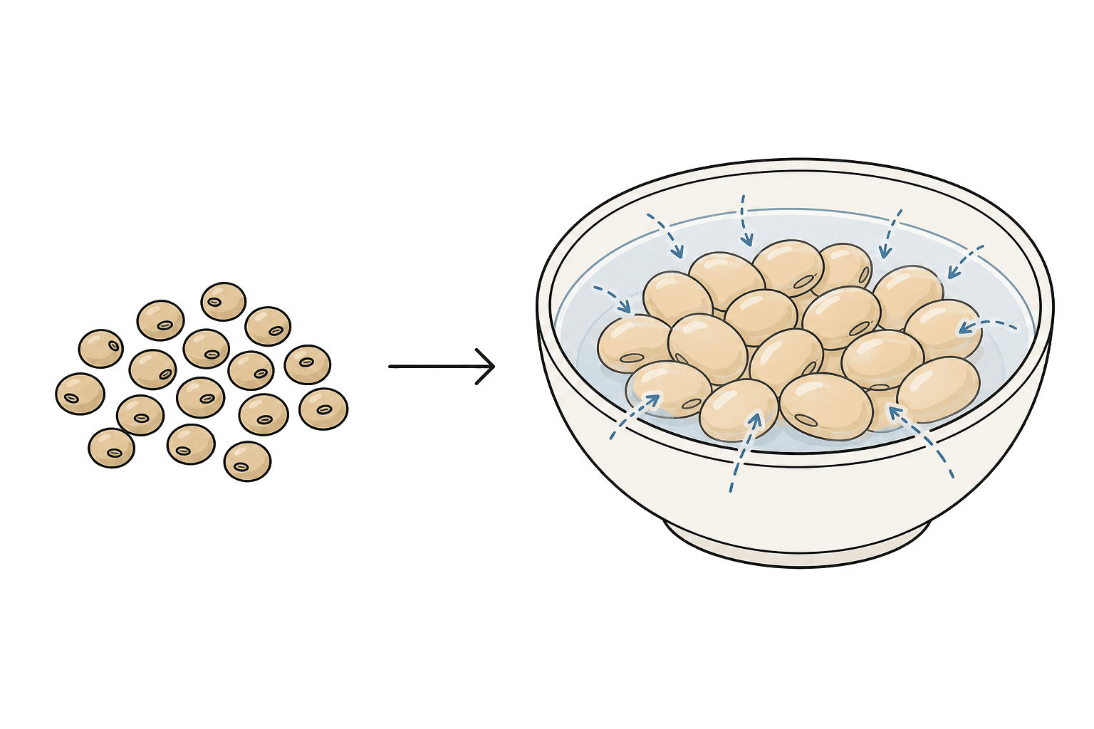 Illustration of Soaking Soybeans