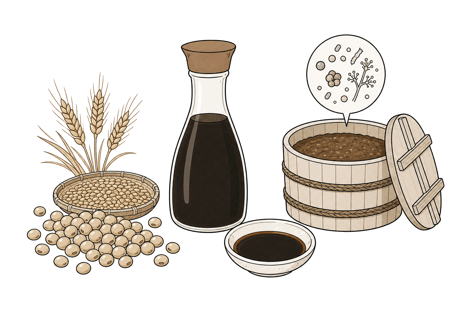 Illustration of Soy Sauce (Shoyu)