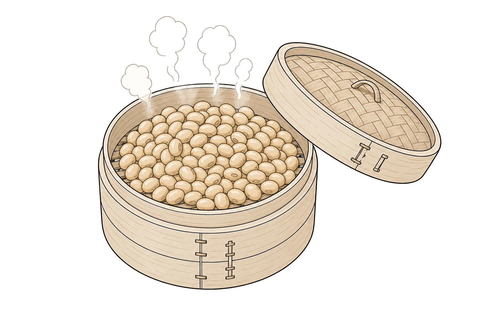 Illustration of Steaming Soybeans