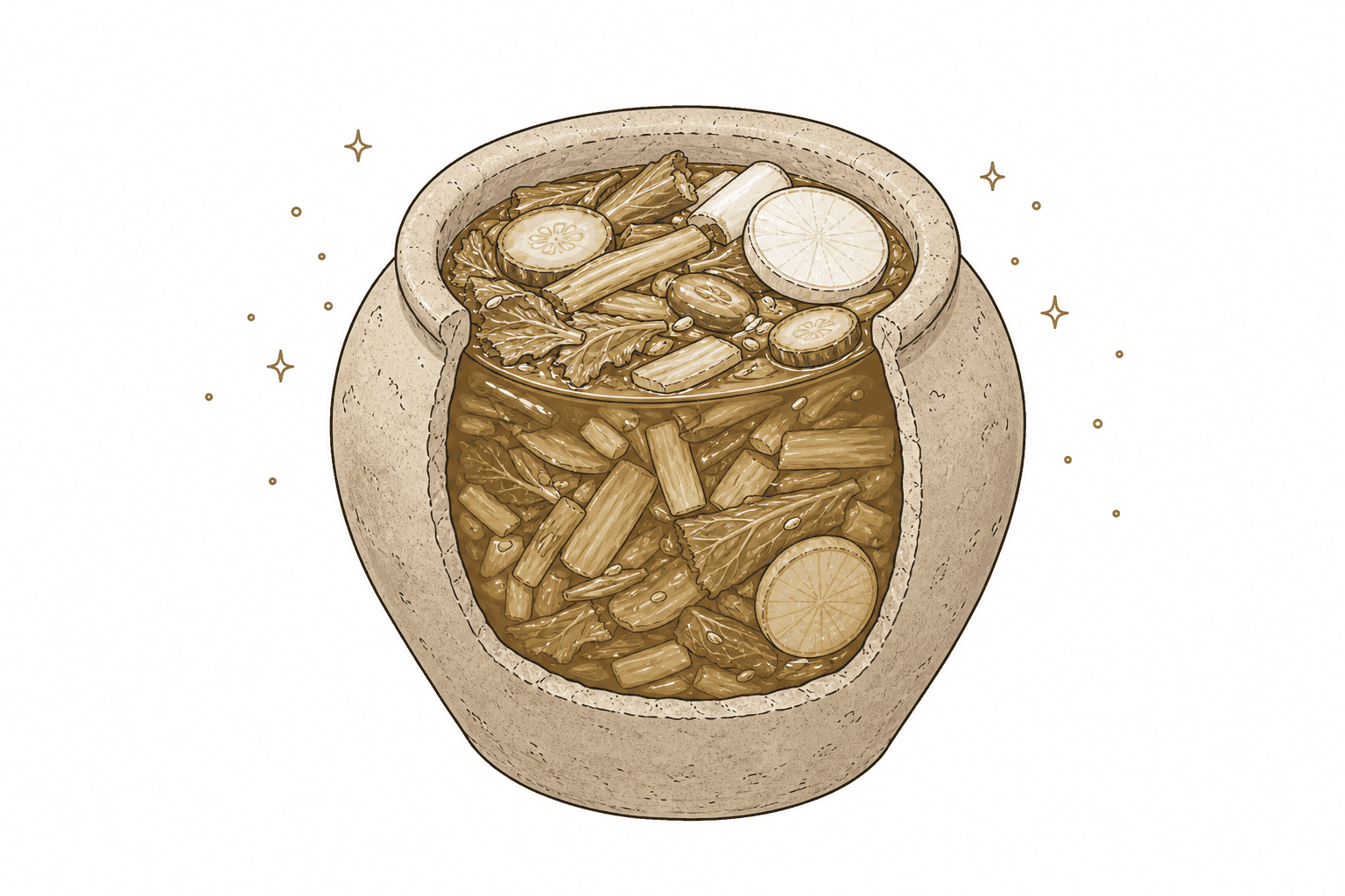 Illustration of Kusa-bishio (Vegetable sauce)