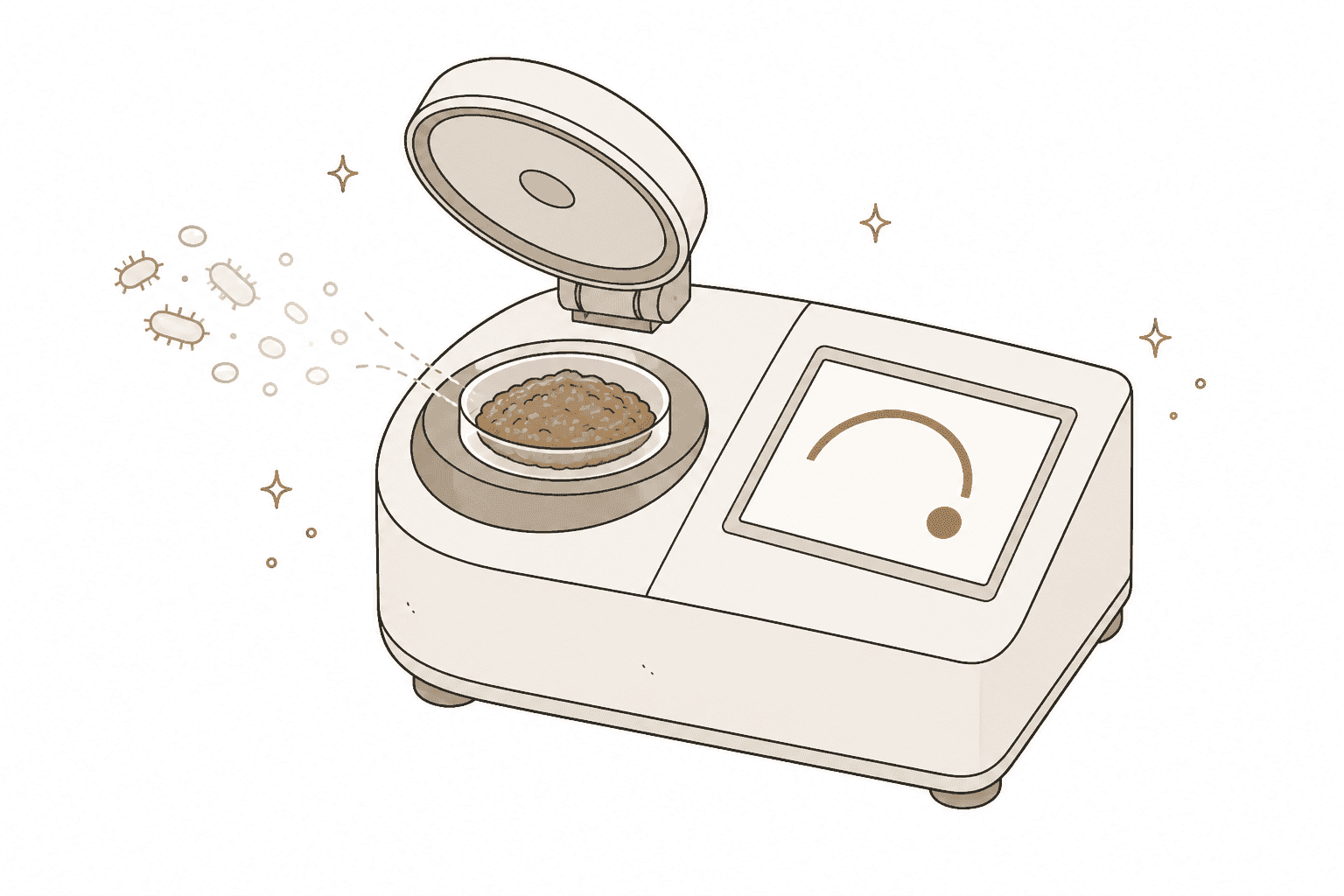 Illustration of Water Activity Meter (aw meter)