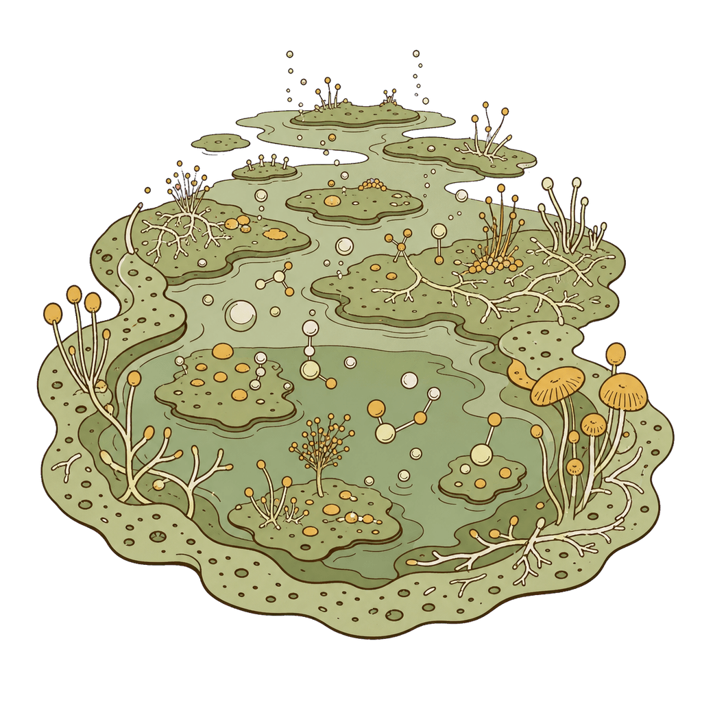 分子と計測グラフのイラスト